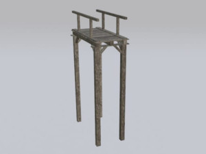 wood bridge assets pack 3D Model