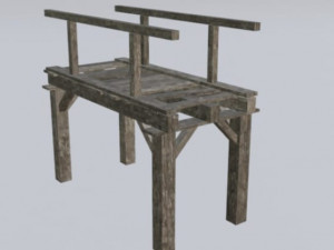 wood bridge assets pack 3D Model