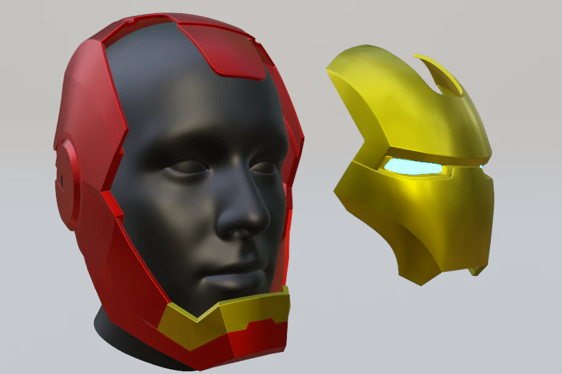 iron man halmet 3D Print Model .c4d .max .obj .3ds .fbx .stl .blend