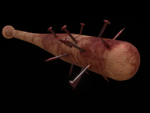 Baseball bat nailed Low-poly 3D Model
