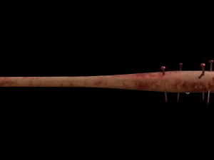 Baseball bat nailed Low-poly 3D Model