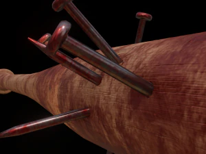Baseball bat nailed Low-poly 3D Model
