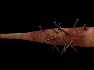 Baseball bat nailed Low-poly 3D Model