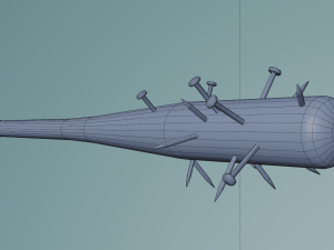 Baseball bat nailed Low-poly Modelo 3D
