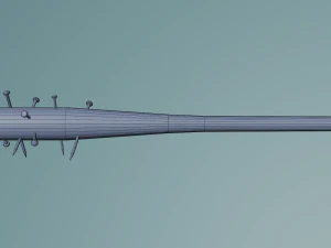 Baseball bat nailed Low-poly 3D Model