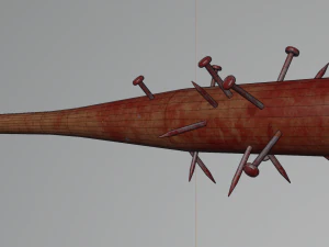 Baseball bat nailed Low-poly 3D Model