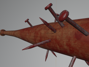 Baseball bat nailed Low-poly Modelo 3D