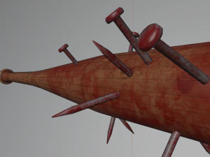 Baseball bat nailed Low-poly 3D Model