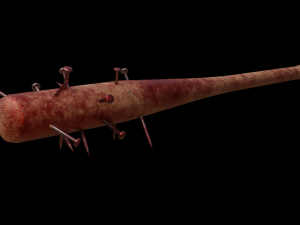 Baseball bat nailed Low-poly Modelo 3D
