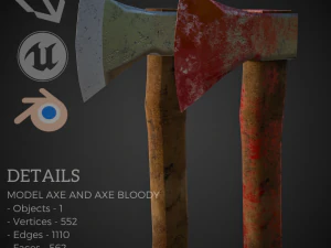 도끼 무기 3D 모델