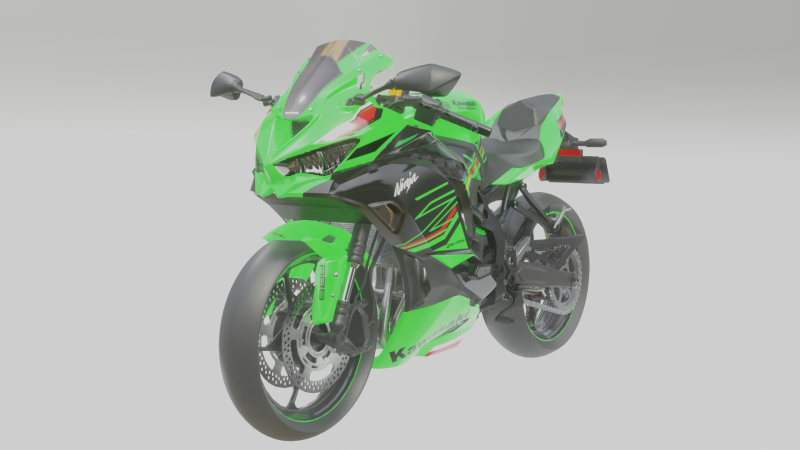 Kawasaki Ninja ZX4RR 2023 3D Модель .c4d .max .obj .3ds .fbx .stl .blend