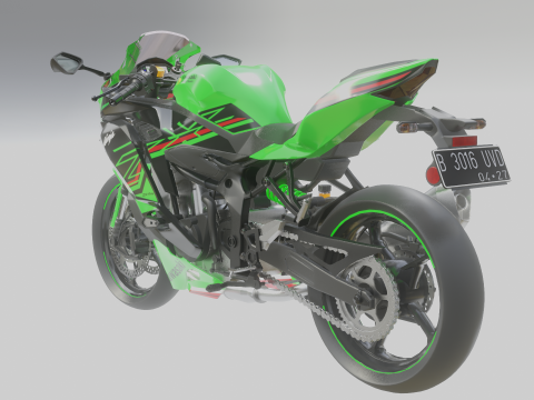 Kawasaki Ninja ZX4RR 2023 3D Модель