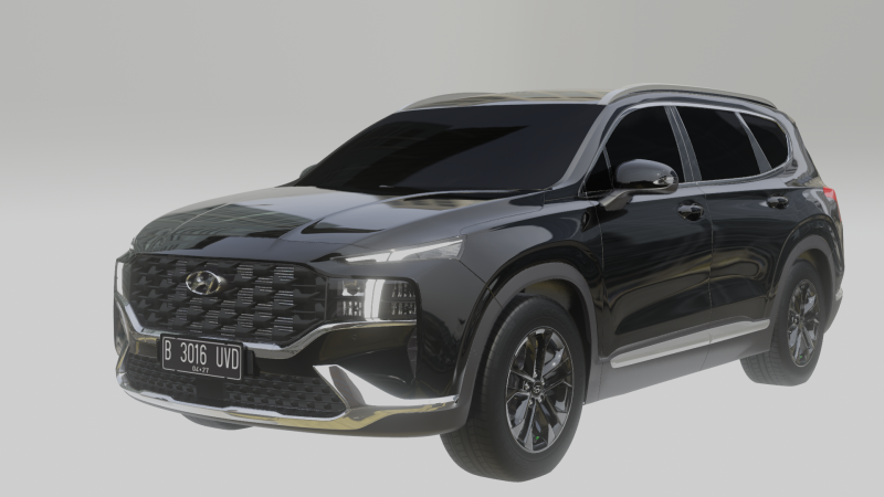 Hyundai Santa Fe 2021 3D Model .c4d .max .obj .3ds .fbx .stl .blend