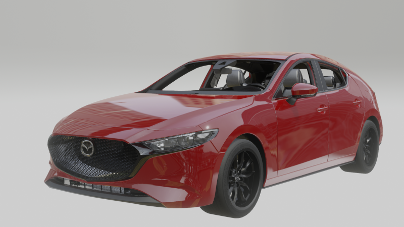 Mazda 3 2019 3D Модель .c4d .max .obj .3ds .fbx .stl .blend 