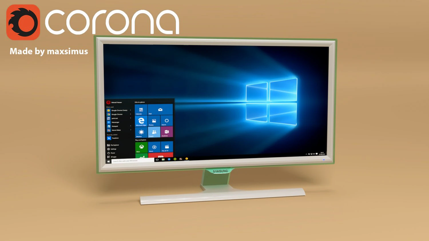 monitor samsung ls24e391hlo 3D Model .c4d .max .obj .3ds .fbx .stl .blend 