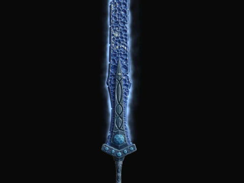 Stylized ice sword Created based on unused concept art Low-poly 3D Model