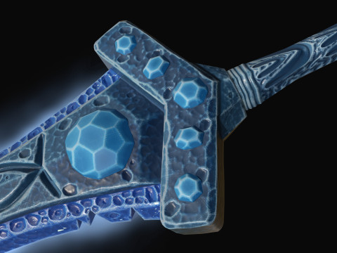 Stylized ice sword Created based on unused concept art Low-poly 3D Модель