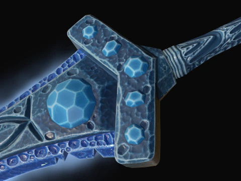 Stylized ice sword Created based on unused concept art Low-poly 3D Model
