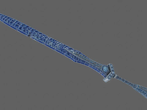 Stylized ice sword Created based on unused concept art Low-poly 3D Model