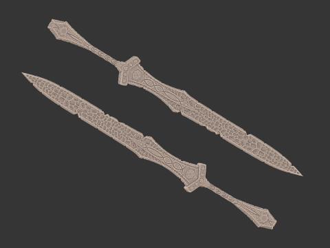 Stylized ice sword Created based on unused concept art Low-poly 3D Модель