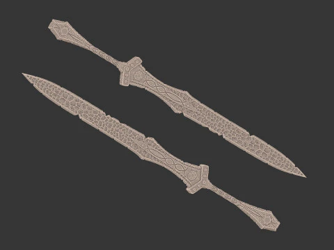 Stylized ice sword Created based on unused concept art Low-poly 3D Model