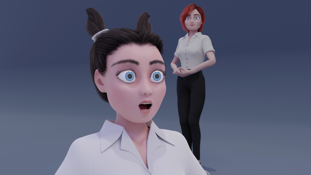 cartoon business girl Modello 3D .c4d .max .obj .3ds .fbx .stl .blend 