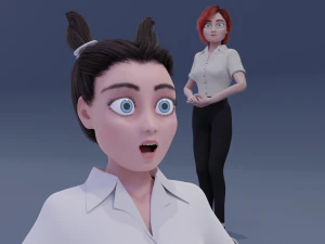garota de neg&oacute;cios dos desenhos animados Modelo 3D