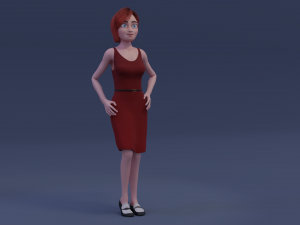 cartoon business girl Modello 3D