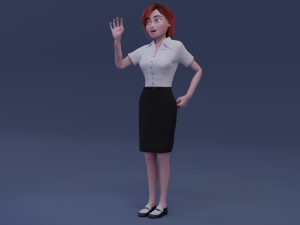 cartoon business girl Modello 3D