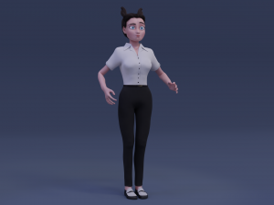 cartoon business girl Modello 3D