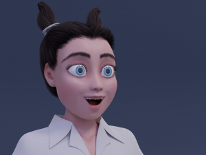 cartoon business girl Modello 3D