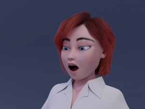 cartoon business girl Modello 3D