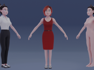 cartoon business girl Modello 3D