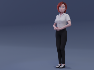 cartoon business girl Modello 3D