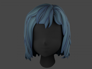 hair for girl Model 3D