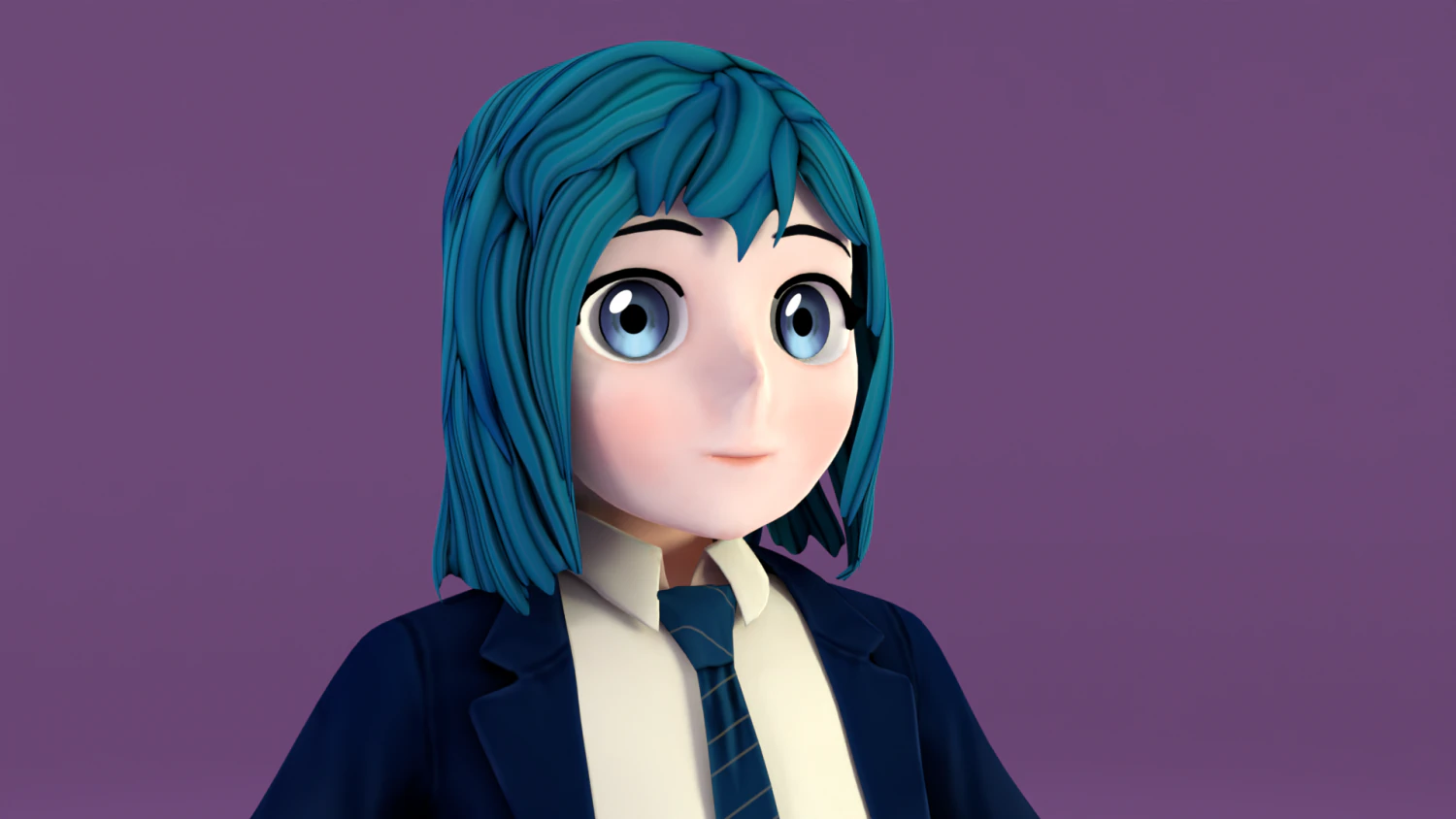 anime schoolgirl 3D Model .c4d .max .obj .3ds .fbx .stl .blend 