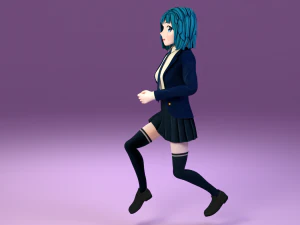 anime schoolgirl 3D Model