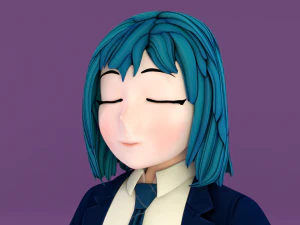 anime schoolgirl 3D Model