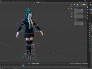 anime schoolgirl 3D Model