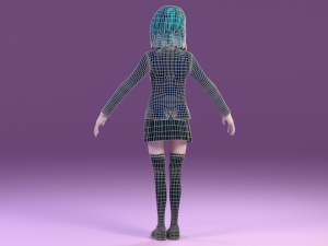 anime schoolgirl Model 3D