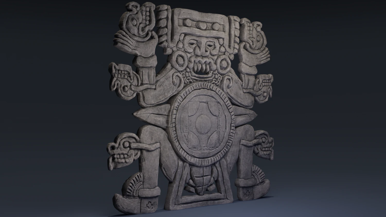 tlaltecuhtli statue 3D Model .c4d .max .obj .3ds .fbx .stl .blend 