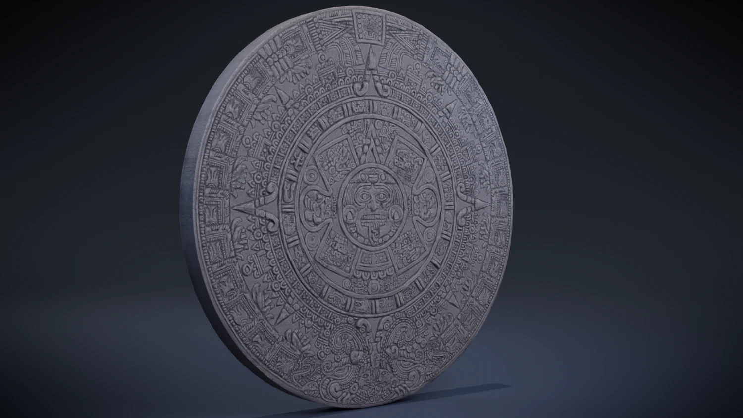 calendario azteco Modello 3D .c4d .max .obj .3ds .fbx .stl .blend 