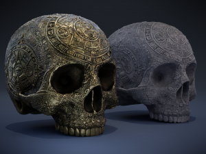 aztec skull 3D 模型