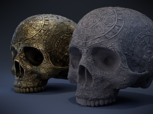 aztec skull 3D Модель