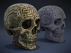 aztec skull 3D 模型
