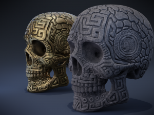 aztec skull 3D-Modell