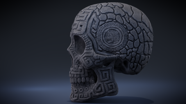aztec skull Modelo 3D in Escultura 3DExport