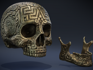 aztec skull 3D-Modell