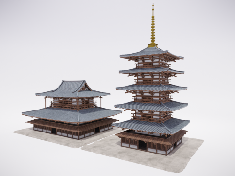 Japanese Shrine 3D Model