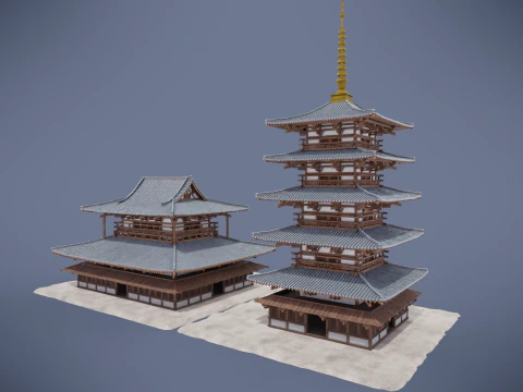 Japanese Shrine 3D Model